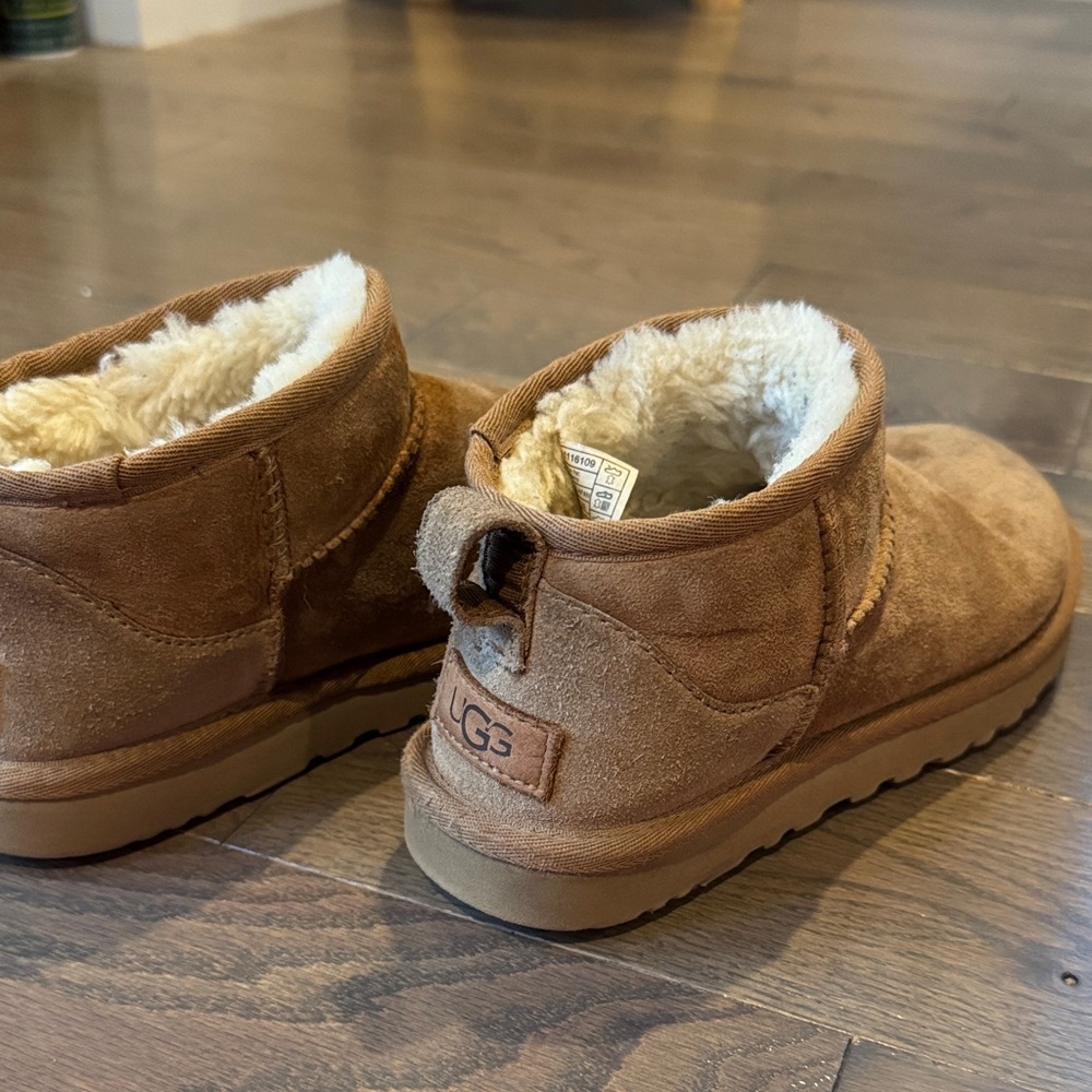 UGG chestnut Ultra Mini Boots with Shearling
